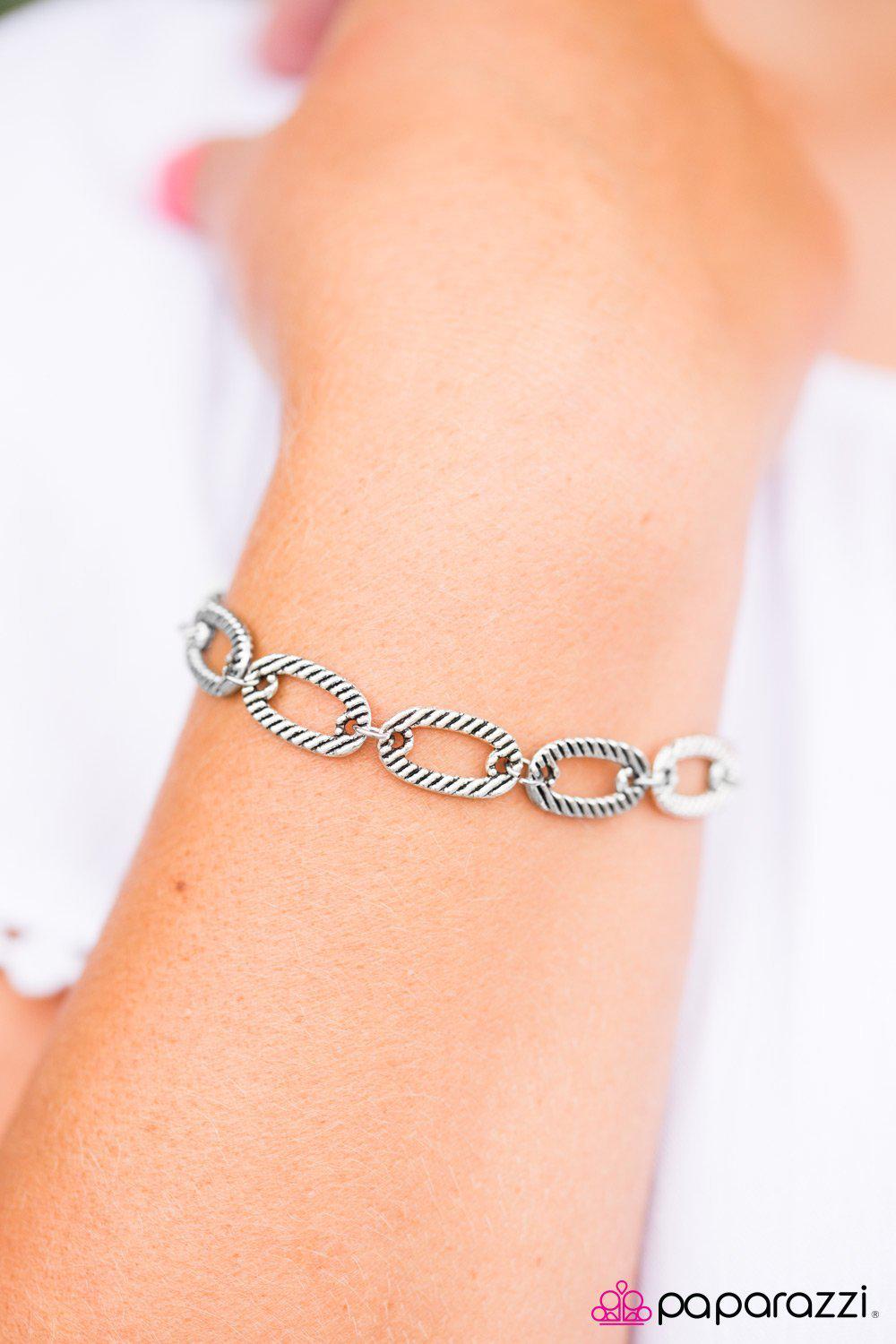 Street Style Silver Chain Bracelet - Paparazzi Accessories-CarasShop.com - $5 Jewelry by Cara Jewels