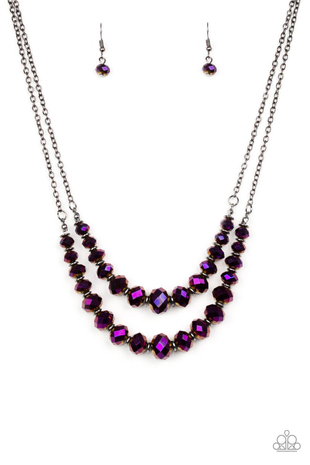 Strikingly Spellbinding Purple Necklace - Paparazzi Accessories-CarasShop.com - $5 Jewelry by Cara Jewels