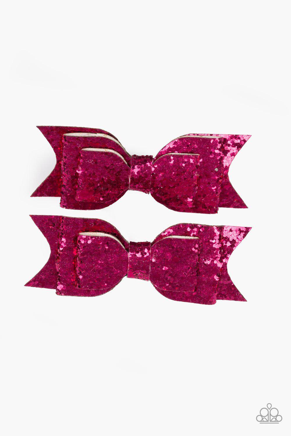 Sugar and Spice Pink Sequin Hair Clips - Paparazzi Accessories-CarasShop.com - $5 Jewelry by Cara Jewels