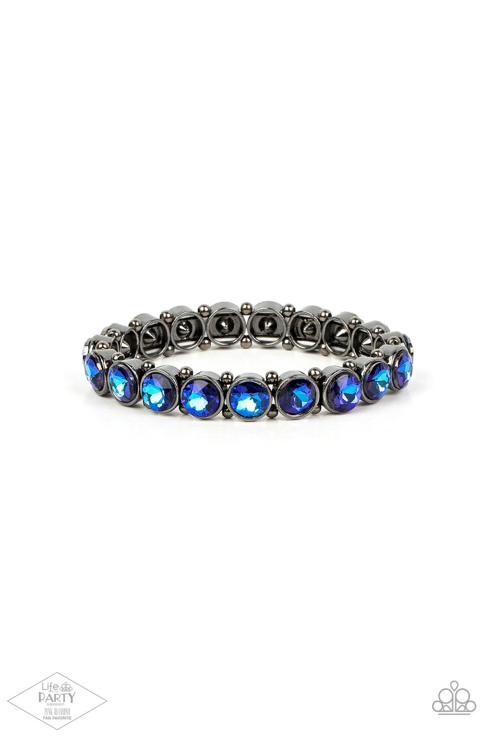 Sugar-Coated Sparkle Multi Iridescent Blue Rhinestone Bracelet - Paparazzi Accessories- lightbox - CarasShop.com - $5 Jewelry by Cara Jewels