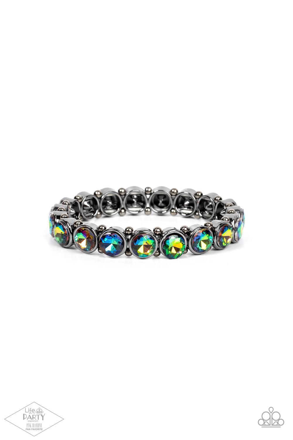 Sugar-Coated Sparkle Multi Oil Spill Rhinestone Bracelet - Paparazzi Accessories- lightbox - CarasShop.com - $5 Jewelry by Cara Jewels