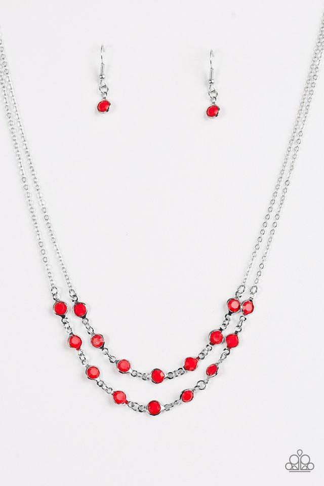 Summer Girl Red Necklace - Paparazzi Accessories-CarasShop.com - $5 Jewelry by Cara Jewels