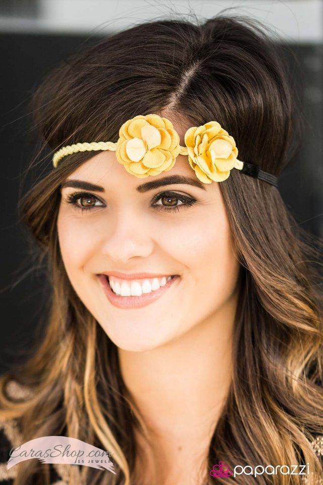 Summer in Paradise - Yellow Flower Hippie Headband - Paparazzi Accessories-CarasShop.com - $5 Jewelry by Cara Jewels