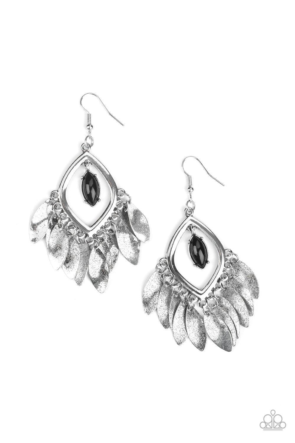 Sunset Soul Black and Silver Earrings - Paparazzi Accessories-CarasShop.com - $5 Jewelry by Cara Jewels