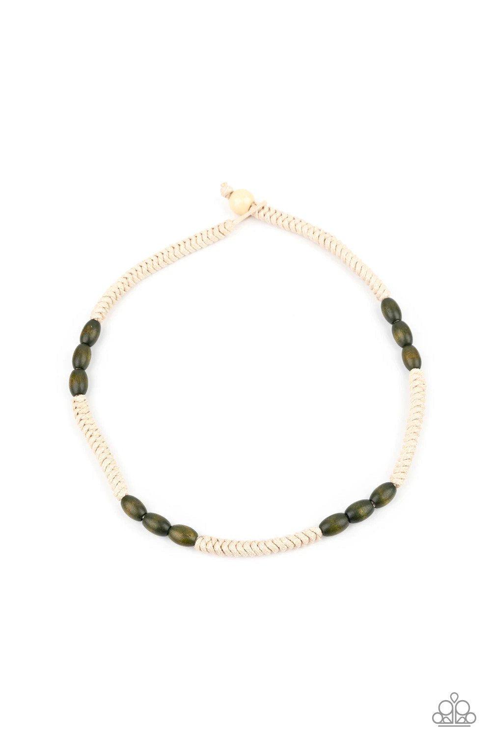 Tahiti Tide Green Necklace - Paparazzi Accessories- lightbox - CarasShop.com - $5 Jewelry by Cara Jewels