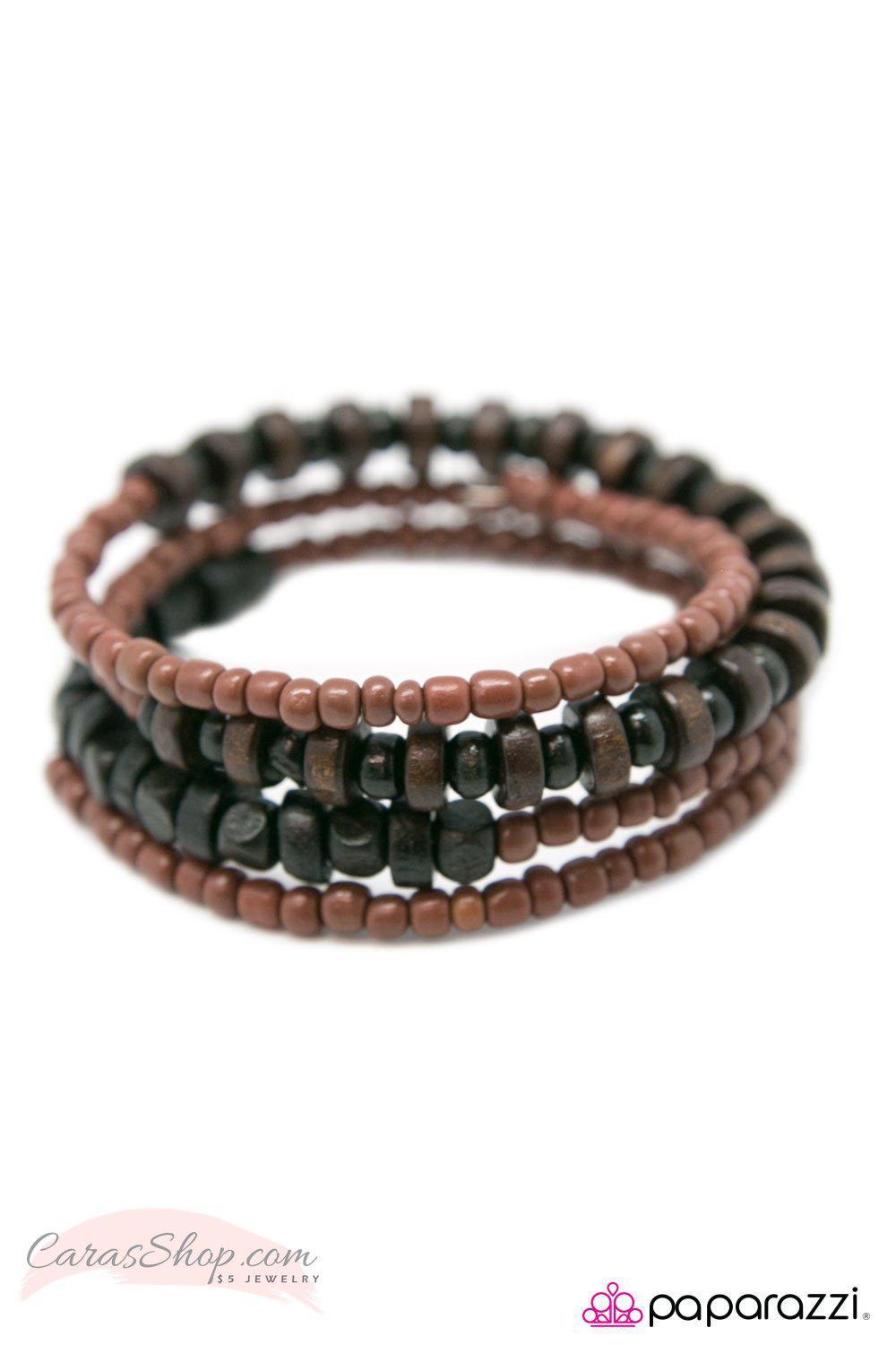 Taking the Wrap Brown Wood Infinity Wrap Bracelet - Paparazzi Accessories-CarasShop.com - $5 Jewelry by Cara Jewels