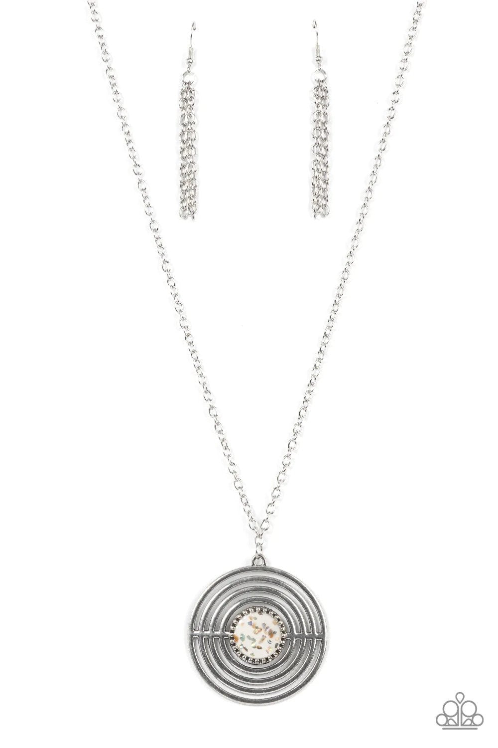 Targeted Tranquility White Necklace - Paparazzi Accessories- lightbox - CarasShop.com - $5 Jewelry by Cara Jewels