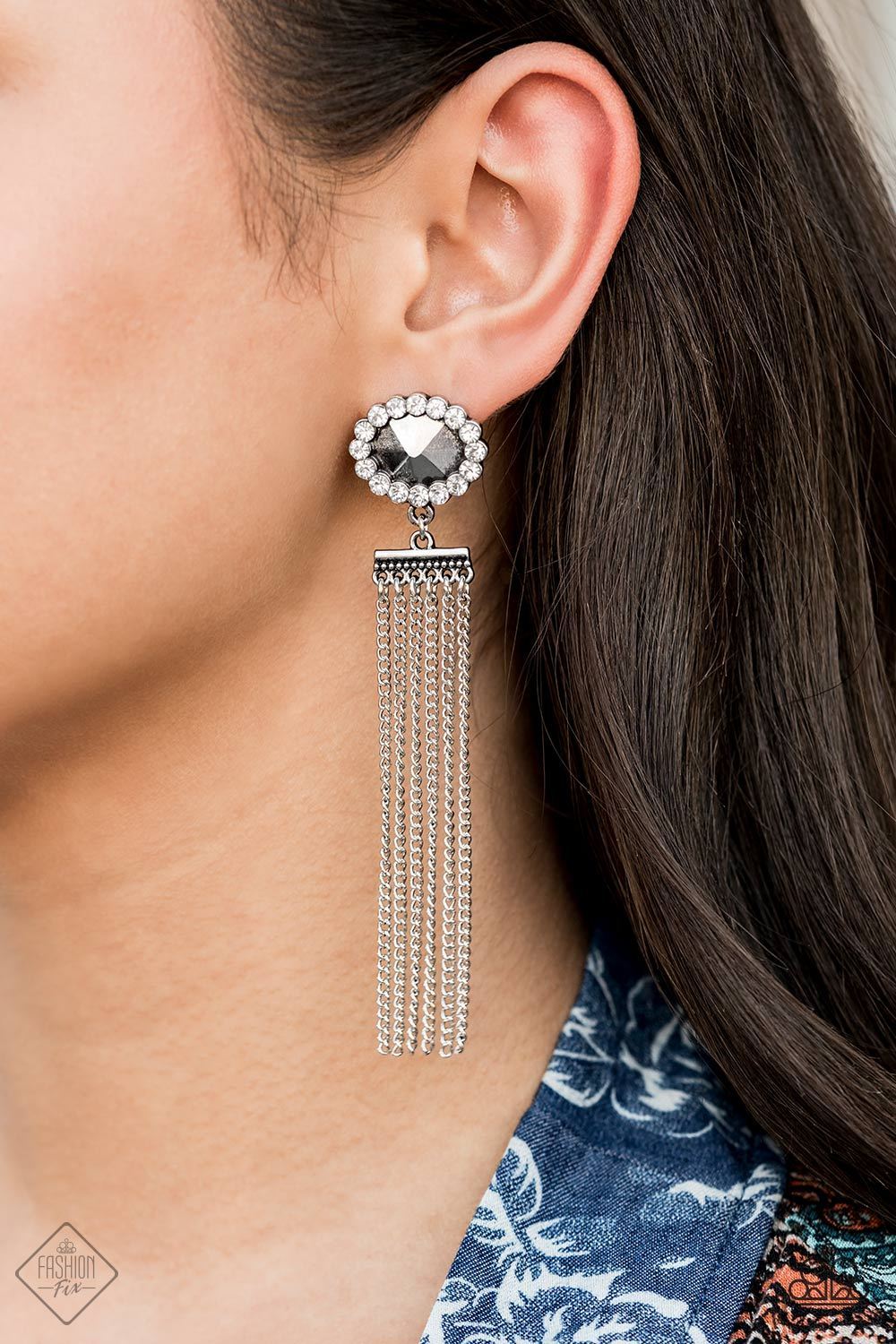 Tassel Throwback Silver Tassel Earrings - Paparazzi Accessories-CarasShop.com - $5 Jewelry by Cara Jewels