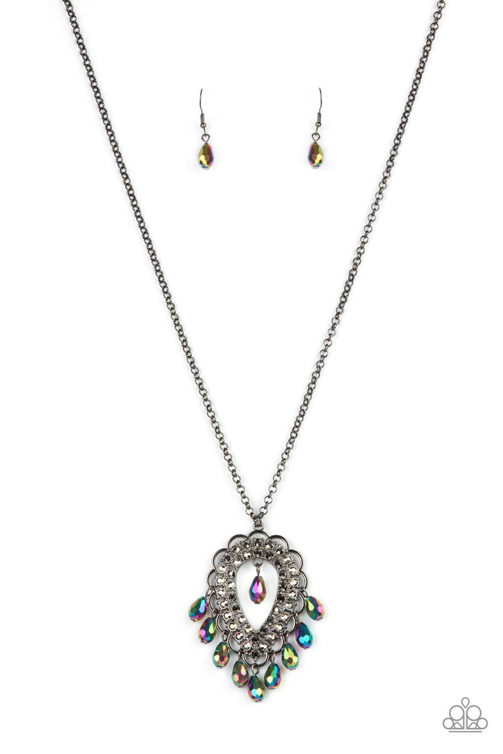 Teasable Teardrops Multi &quot;Oil Spill&quot; Pendant Necklace - Paparazzi Accessories Life of the Party Exclusive May 2021- lightbox - CarasShop.com - $5 Jewelry by Cara Jewels