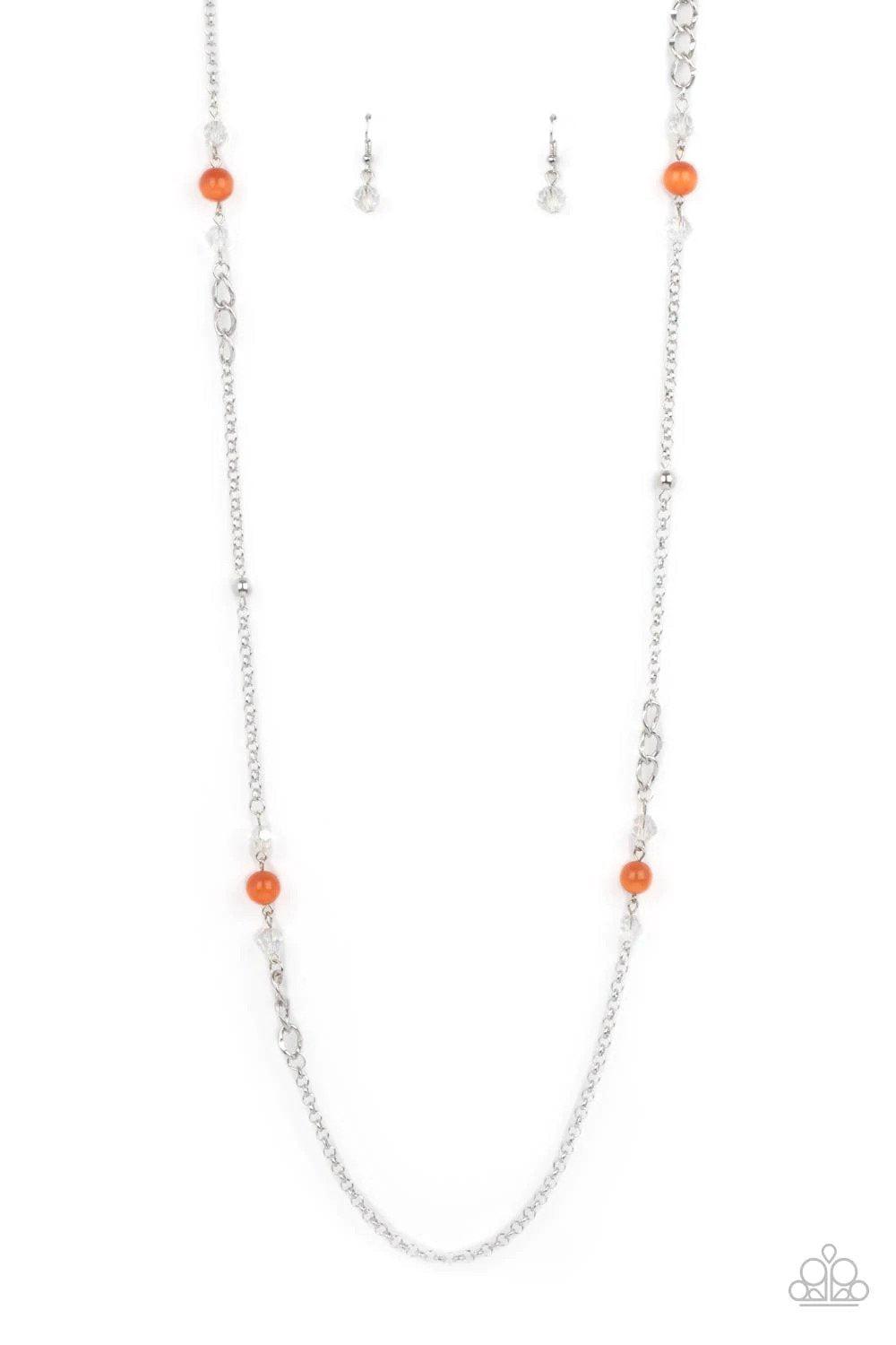 Teasingly Trendy Orange Necklace - Paparazzi Accessories- lightbox - CarasShop.com - $5 Jewelry by Cara Jewels