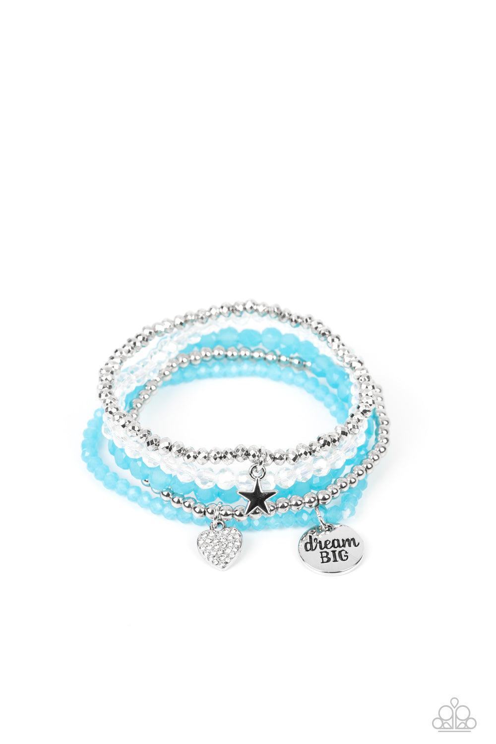 Teenage DREAMER Blue Inspirational Bracelet - Paparazzi Accessories- lightbox - CarasShop.com - $5 Jewelry by Cara Jewels