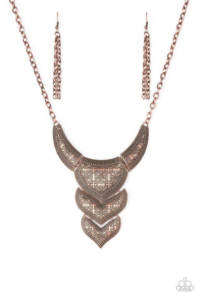 Texas Temptress Copper Necklace - Paparazzi Accessories-CarasShop.com - $5 Jewelry by Cara Jewels