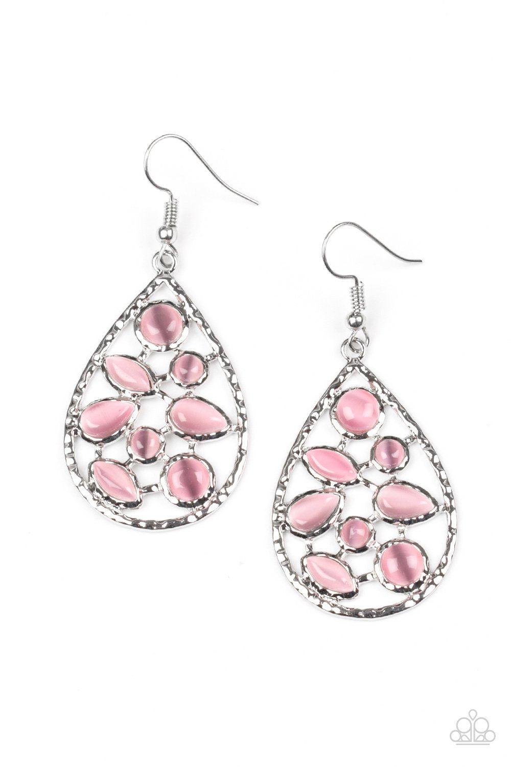 That Thing You Dew Pink Moonstone Earrings - Paparazzi Accessories-CarasShop.com - $5 Jewelry by Cara Jewels