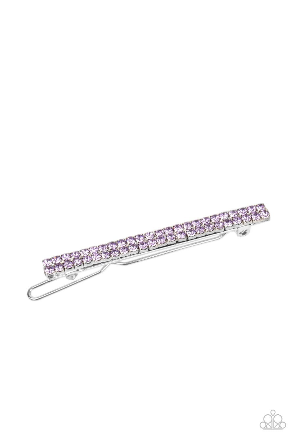 Thats GLOW-biz Purple Rhinestone Hair Clip - Paparazzi Accessories- model - CarasShop.com - $5 Jewelry by Cara Jewels