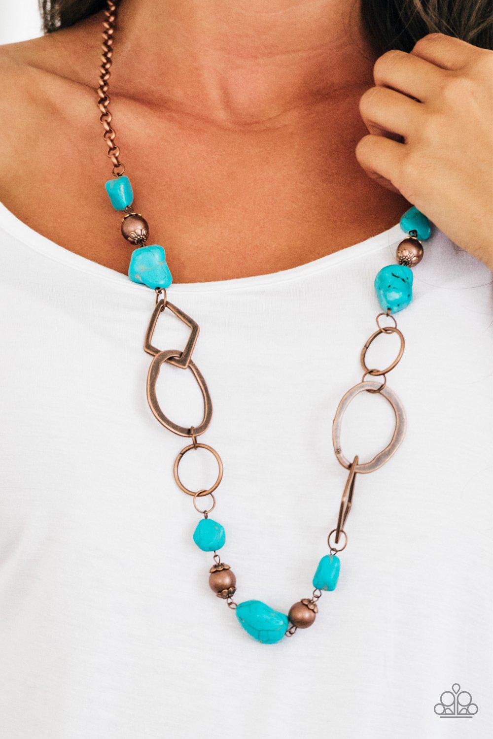 Paparazzi copper deals and turquoise necklace