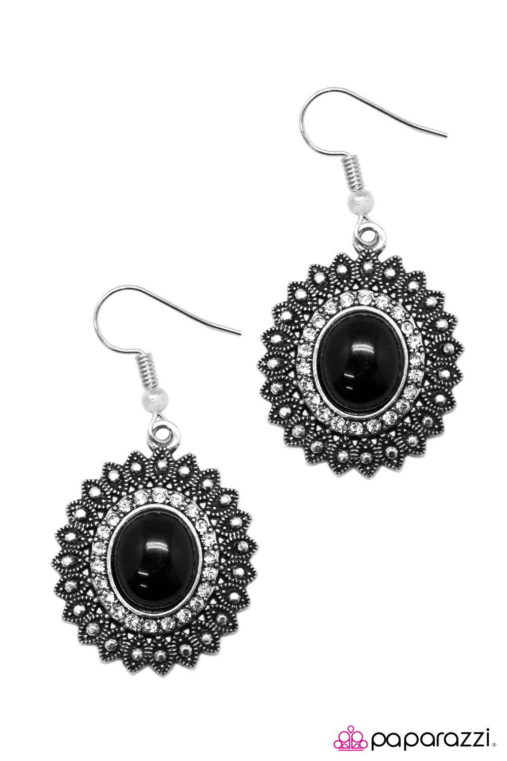The Academy Awards Black Earrings - Paparazzi Accessories-CarasShop.com - $5 Jewelry by Cara Jewels
