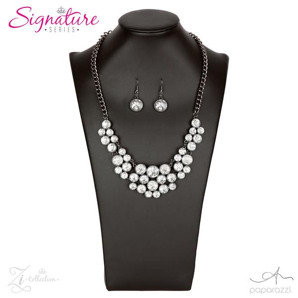 The Angela 2018 Zi Signature Collection Necklace and matching Earrings - Paparazzi Accessories-CarasShop.com - $5 Jewelry by Cara Jewels