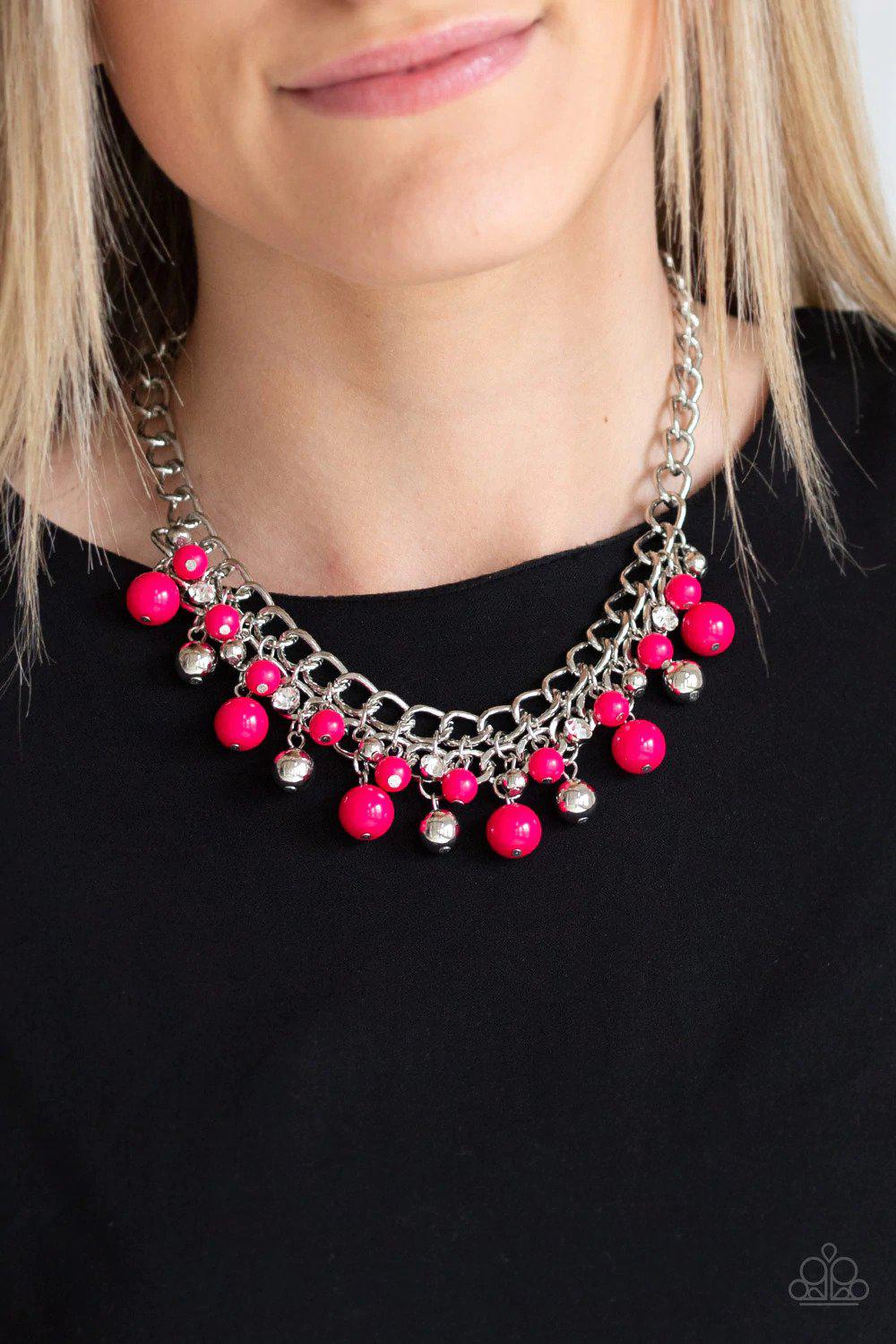 The Bride To BEAD Pink Necklace - Paparazzi Accessories- on model - CarasShop.com - $5 Jewelry by Cara Jewels