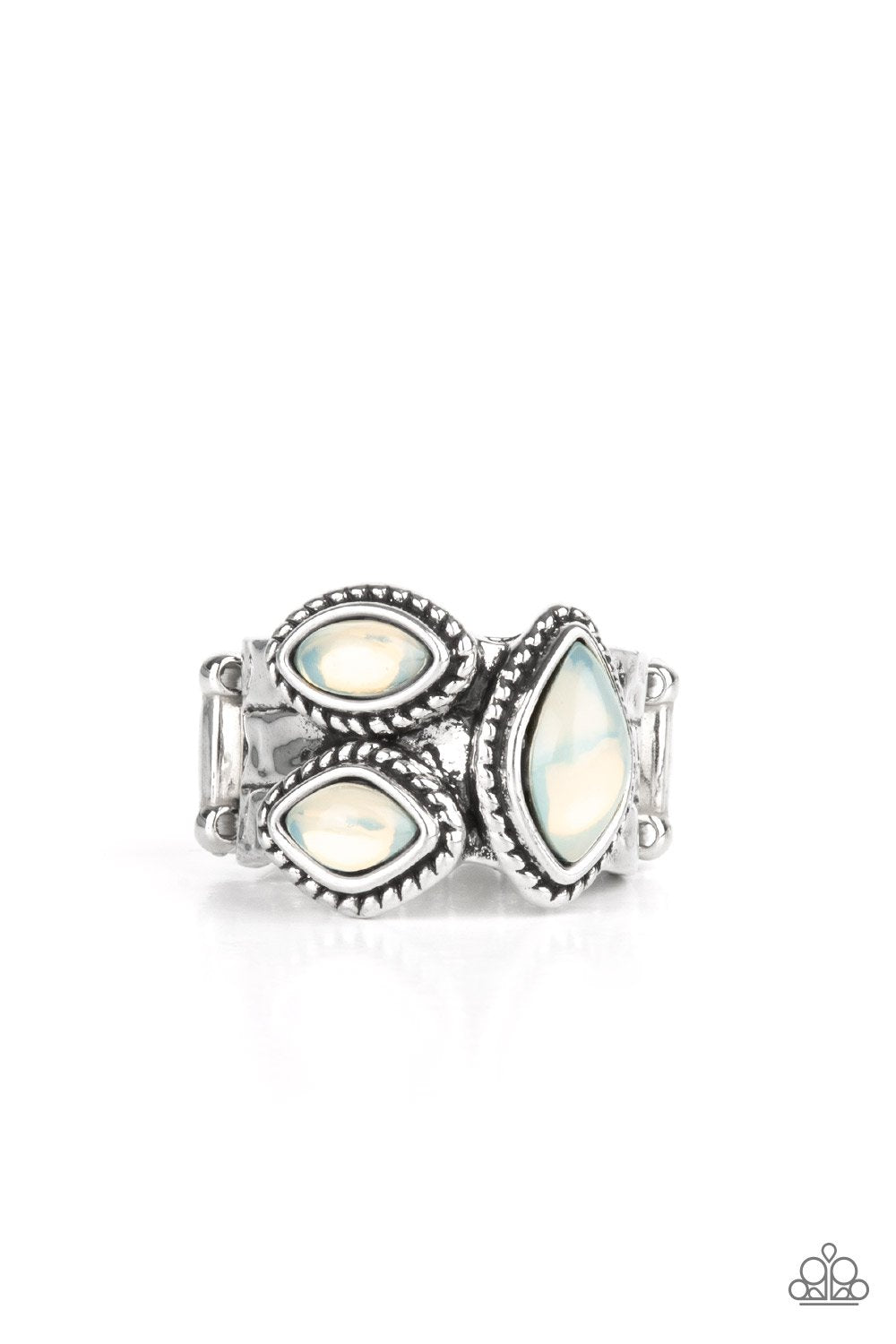 The Charisma Collector Dewy White Ring - Paparazzi Accessories- lightbox - CarasShop.com - $5 Jewelry by Cara Jewels