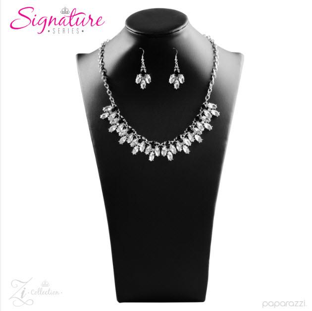 The Chris 2017 Zi Signature Collection Necklace and matching Earrings - Paparazzi Accessories-CarasShop.com - $5 Jewelry by Cara Jewels