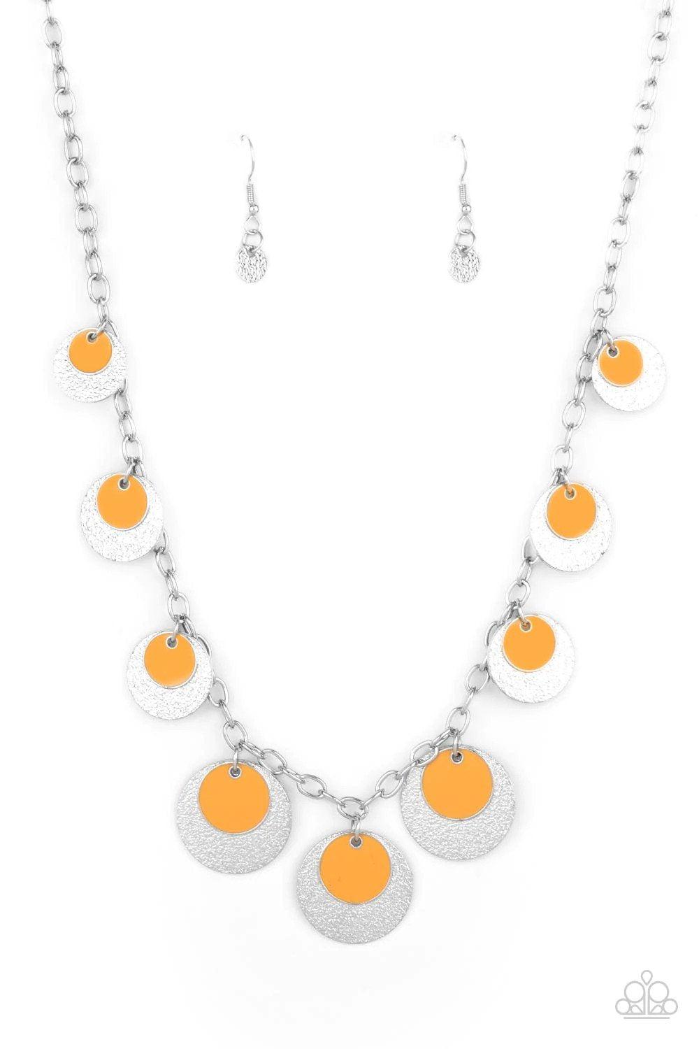 The Cosmos Are Calling Orange Necklace - Paparazzi Accessories- lightbox - CarasShop.com - $5 Jewelry by Cara Jewels