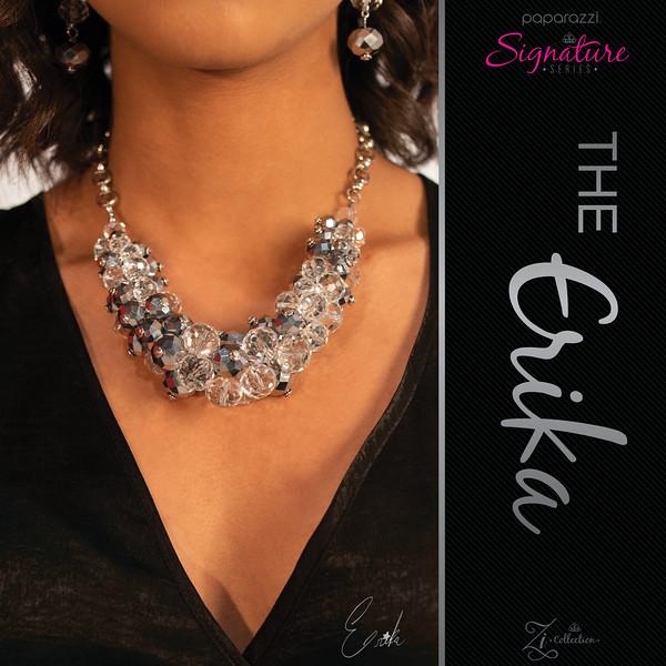 The Erika 2018 Zi Signature Collection Necklace and matching Earrings - Paparazzi Accessories-CarasShop.com - $5 Jewelry by Cara Jewels