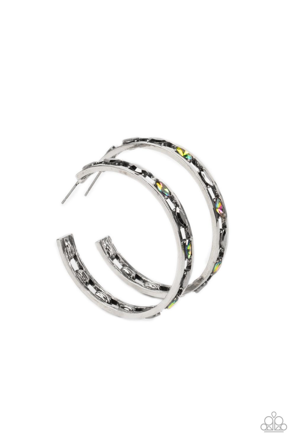 The Gem Fairy Multi Oil Spill Hoop Earrings - Paparazzi Accessories- lightbox - CarasShop.com - $5 Jewelry by Cara Jewels