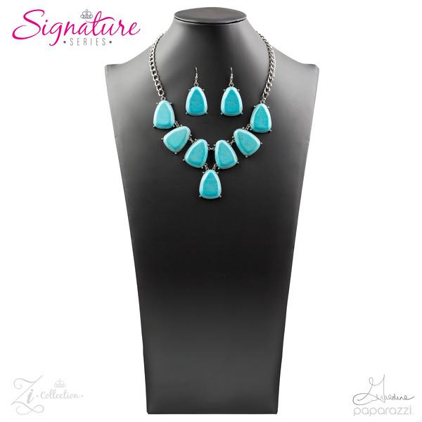The Geraldine 2018 Zi Signature Collection Necklace and matching Earrings - Paparazzi Accessories-CarasShop.com - $5 Jewelry by Cara Jewels
