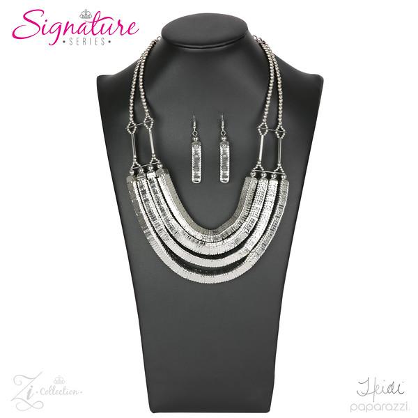 The Heidi 2018 Zi Signature Collection Necklace and matching Earrings - Paparazzi Accessories-CarasShop.com - $5 Jewelry by Cara Jewels