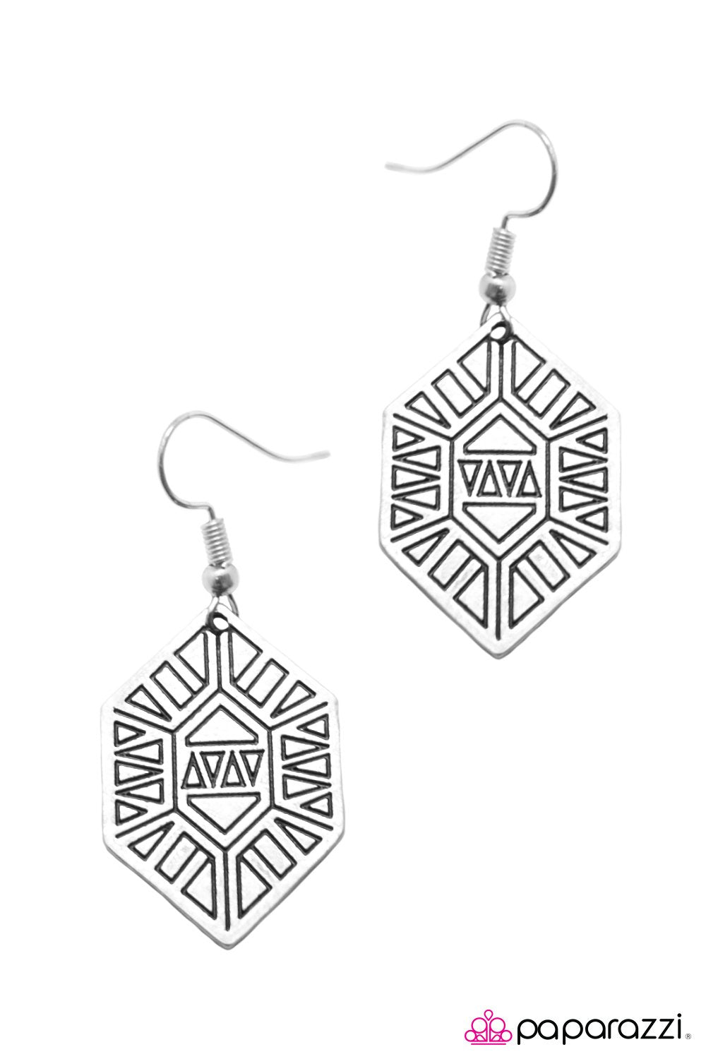 The Lions Den Silver Earrings - Paparazzi Accessories-CarasShop.com - $5 Jewelry by Cara Jewels
