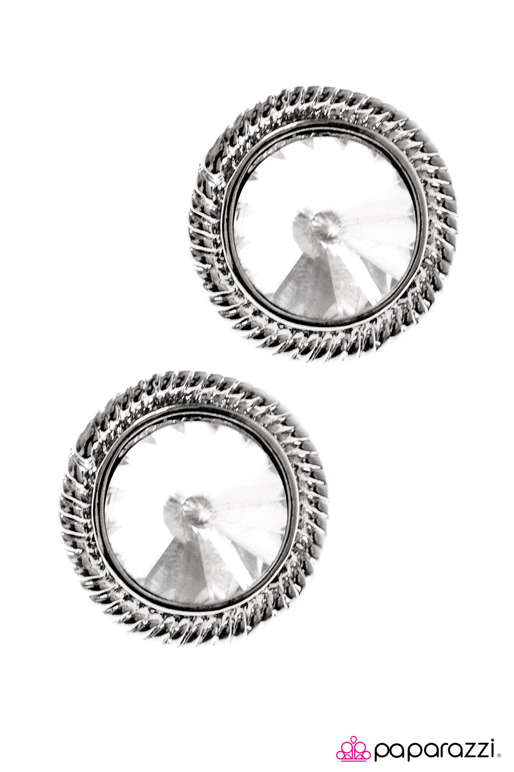 The Monroe White Earrings - Paparazzi Accessories- lightbox - CarasShop.com - $5 Jewelry by Cara Jewels
