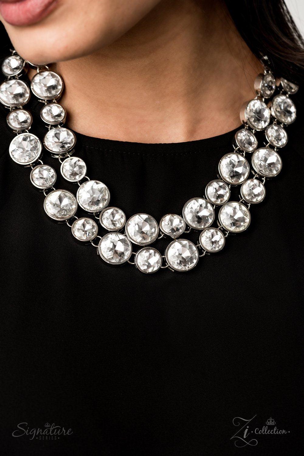 The Natasha 2019 Zi Signature Collection Necklace and matching Earrings - Paparazzi Accessories-CarasShop.com - $5 Jewelry by Cara Jewels
