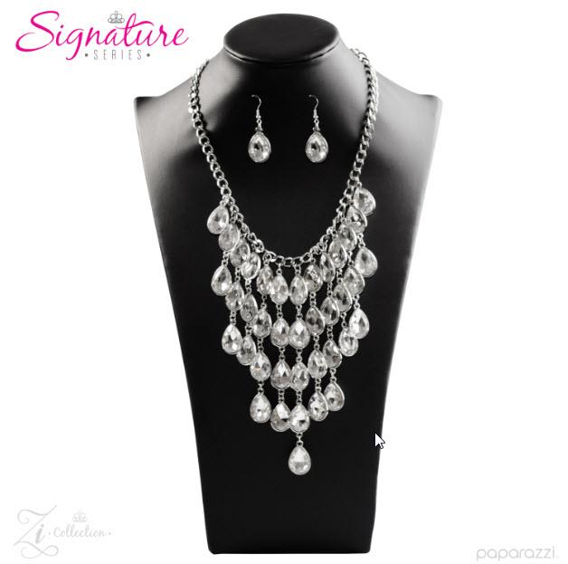 The Shanae 2017 Zi Signature Collection Necklace and matching Earrings - Paparazzi Accessories-CarasShop.com - $5 Jewelry by Cara Jewels