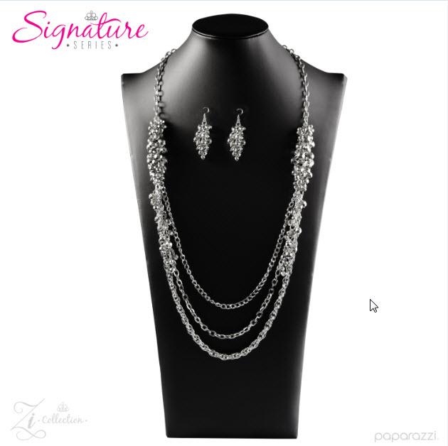 The Shelley 2017 Zi Signature Collection Necklace and matching Earrings - Paparazzi Accessories-CarasShop.com - $5 Jewelry by Cara Jewels
