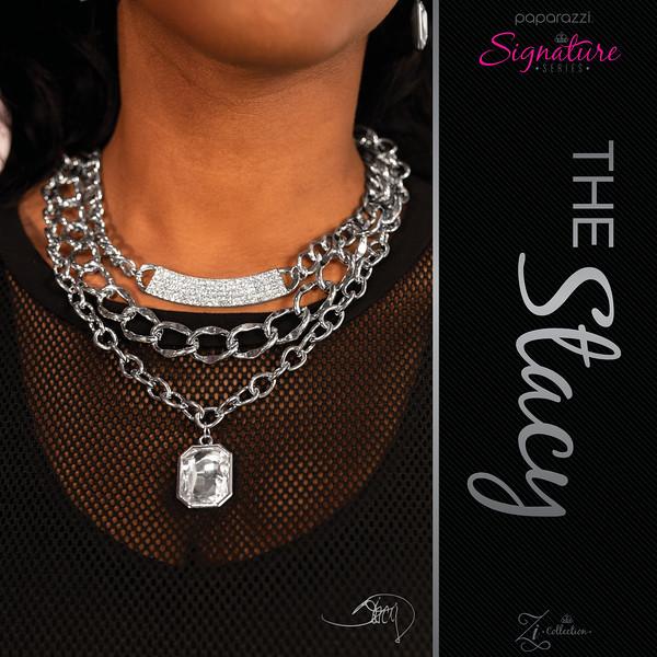 The Stacy 2018 Zi Signature Collection Necklace and matching Earrings - Paparazzi Accessories-CarasShop.com - $5 Jewelry by Cara Jewels