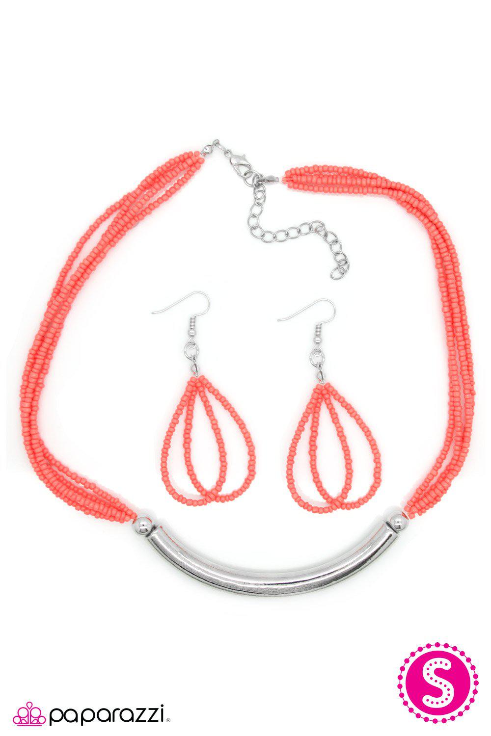 The Texan Coral Seed Bead Necklace - Paparazzi Accessories - lightbox -CarasShop.com - $5 Jewelry by Cara Jewels