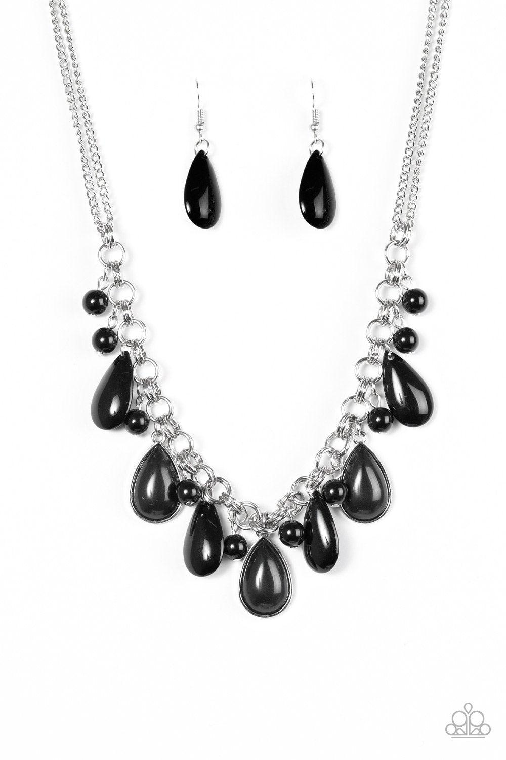 This Side Of Malibu Black Teardrop Necklace - Paparazzi Accessories-CarasShop.com - $5 Jewelry by Cara Jewels