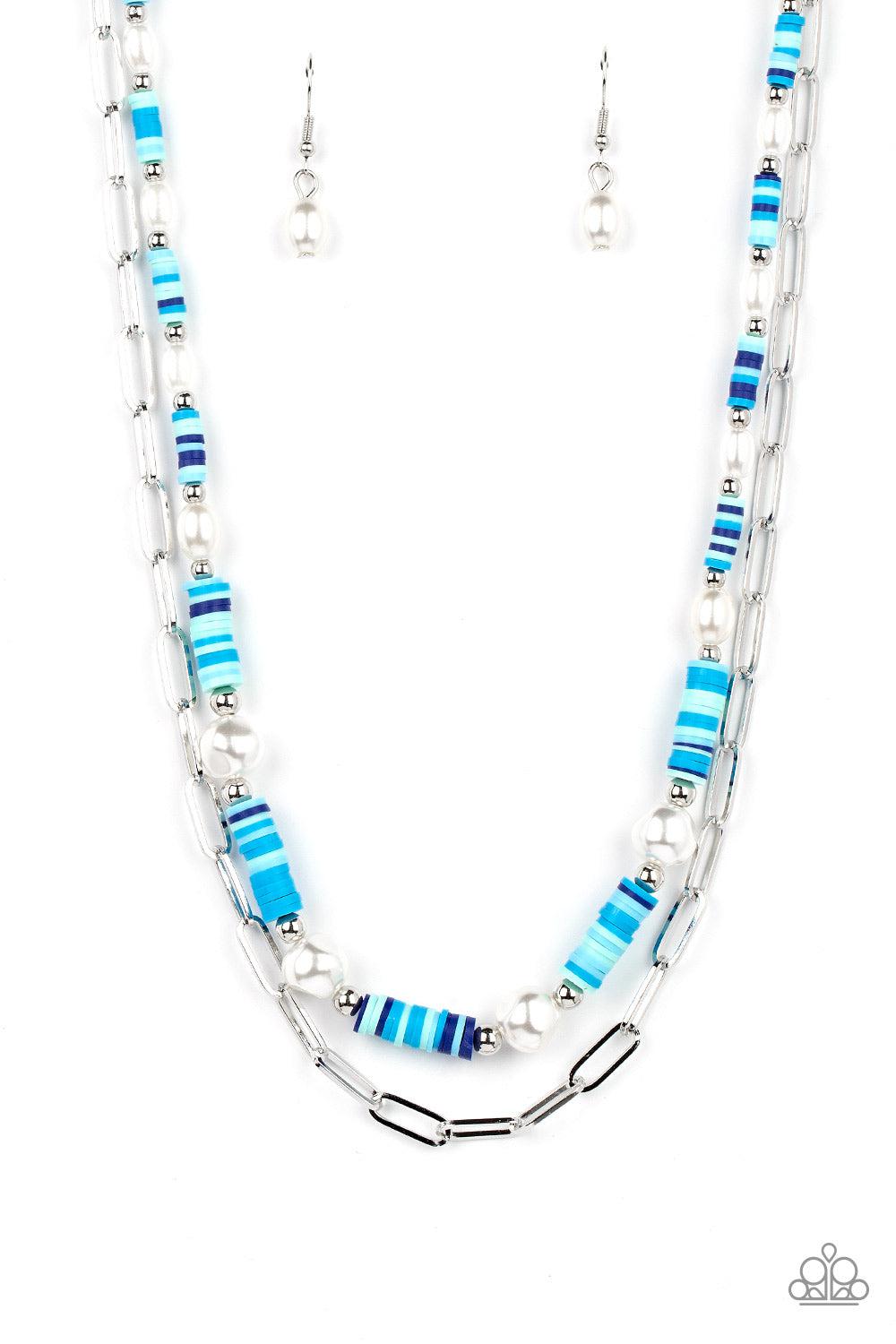 Tidal Trendsetter Blue Necklace - Paparazzi Accessories- lightbox - CarasShop.com - $5 Jewelry by Cara Jewels