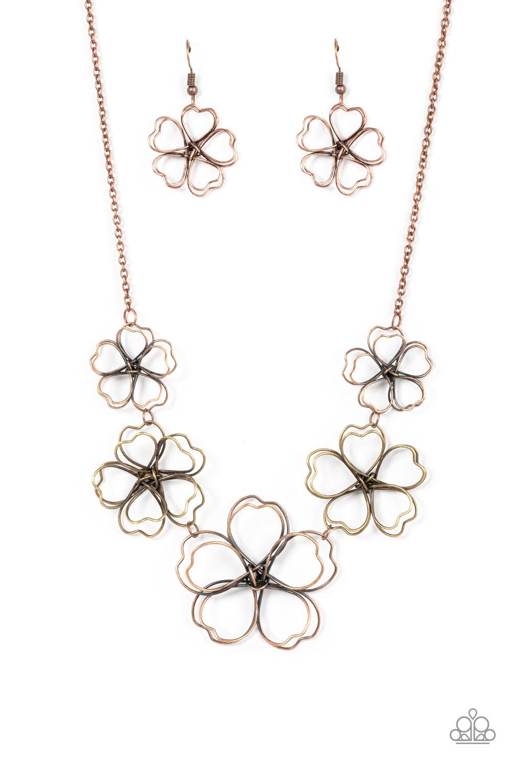 Time to GROW Copper Wire Flower Necklace- lightbox - CarasShop.com - $5 Jewelry by Cara Jewels