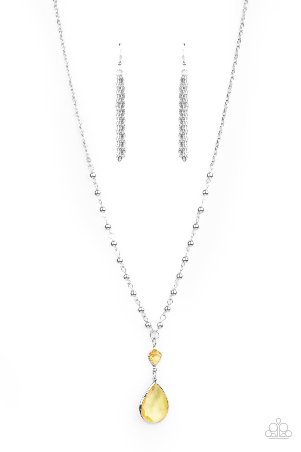 Titanic Splendor Yellow Gem Necklace - Paparazzi Accessories- lightbox - CarasShop.com - $5 Jewelry by Cara Jewels