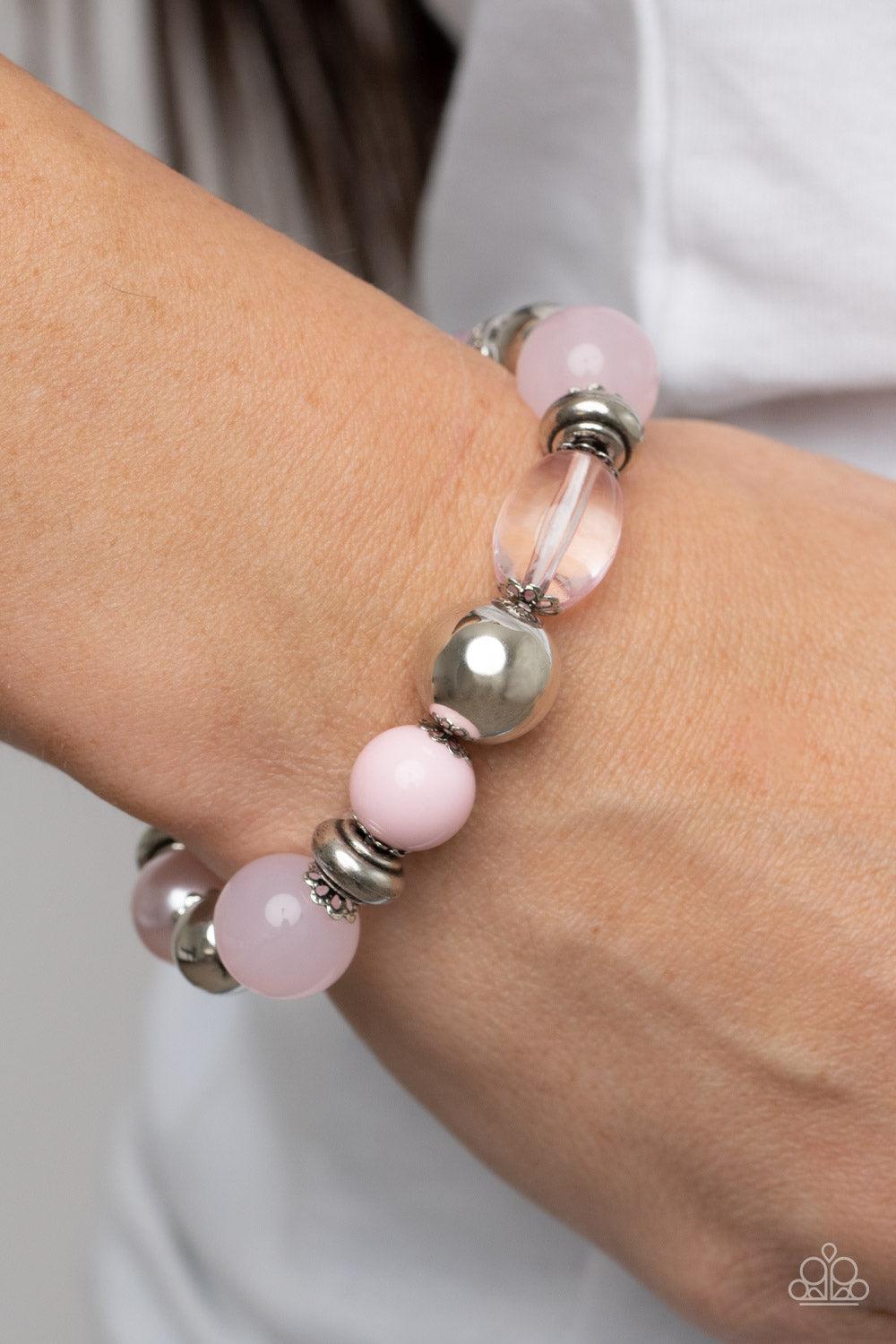 Tonal Takeover Pink Bracelet - Paparazzi Accessories- lightbox - CarasShop.com - $5 Jewelry by Cara Jewels