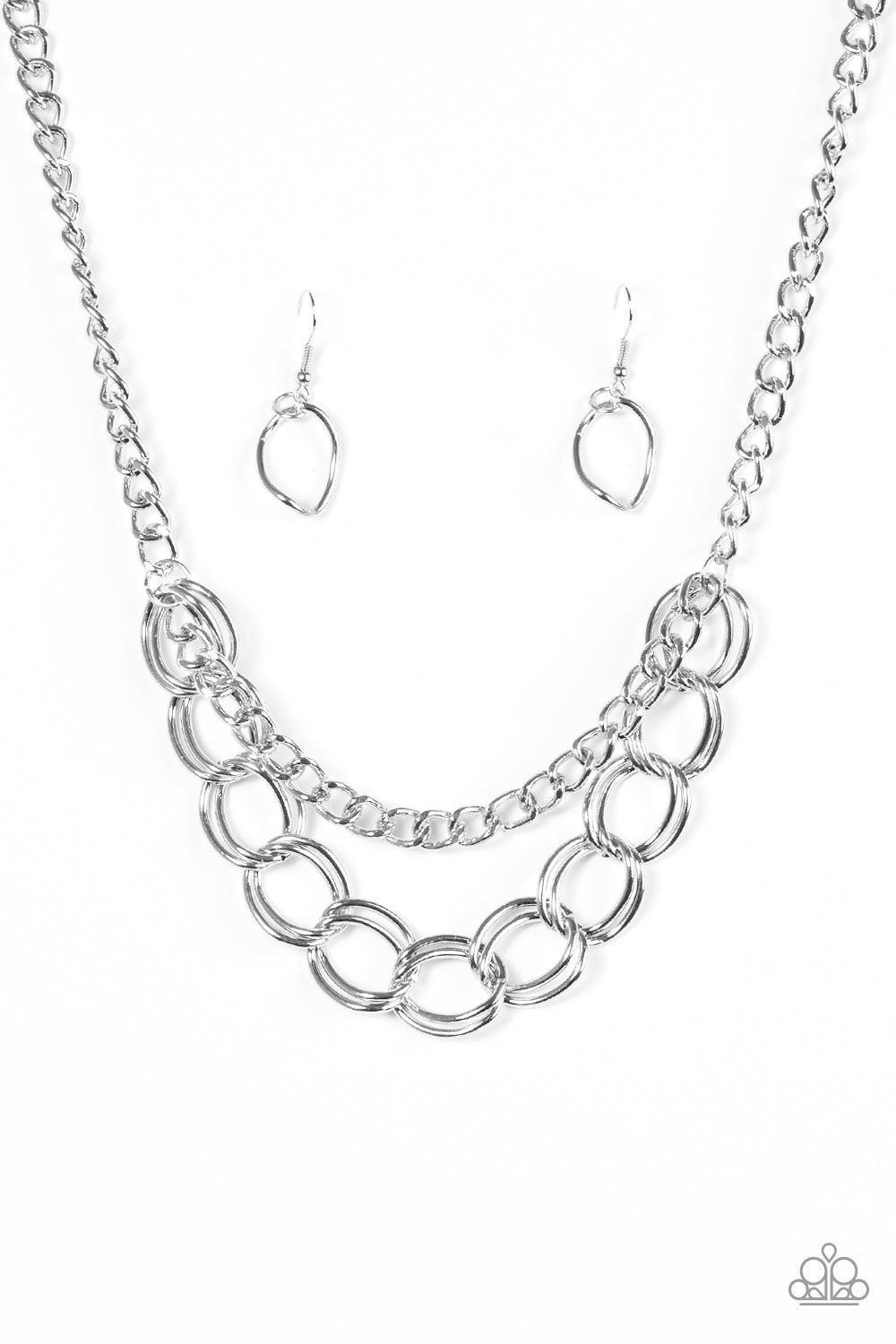 Top Boss Silver Chain Necklace - Paparazzi Accessories-CarasShop.com - $5 Jewelry by Cara Jewels