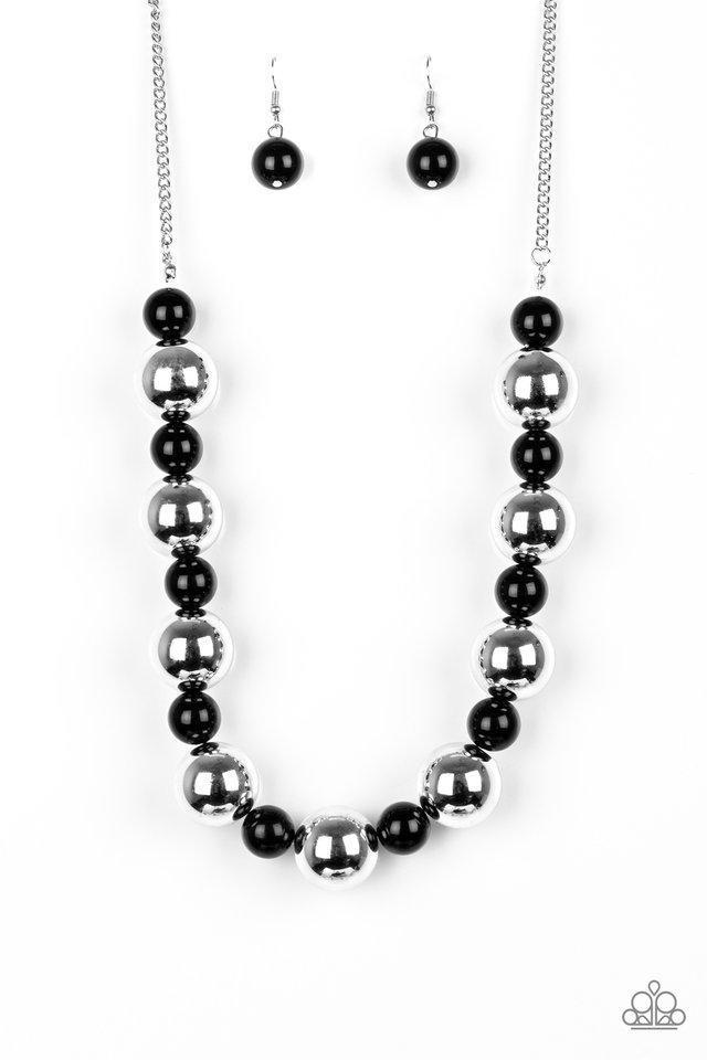 Top Pop Black and Silver Necklace - Paparazzi Accessories- lightbox - CarasShop.com - $5 Jewelry by Cara Jewels
