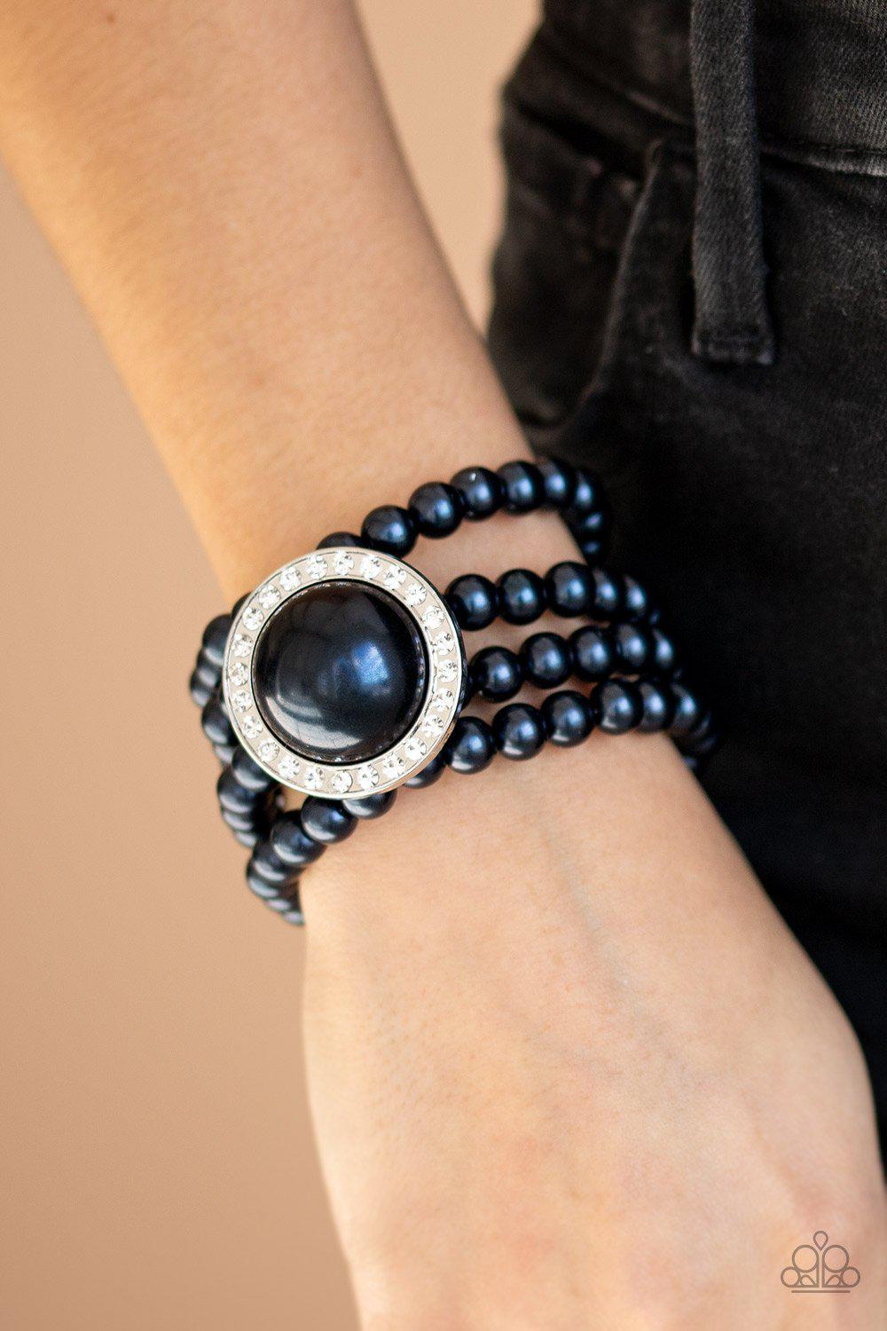 Top Tier Twinkle Blue Pearl Bracelet - Paparazzi Accessories-CarasShop.com - $5 Jewelry by Cara Jewels