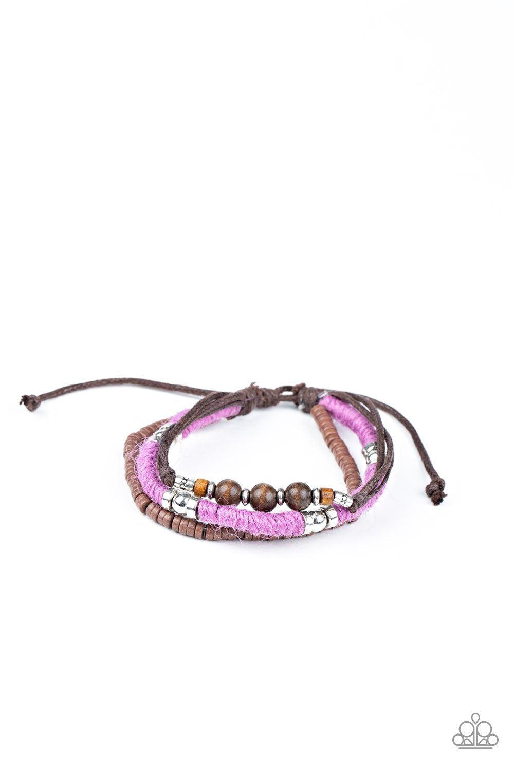 Totally Tiki Purple Urban Knot Bracelet - Paparazzi Accessories-CarasShop.com - $5 Jewelry by Cara Jewels