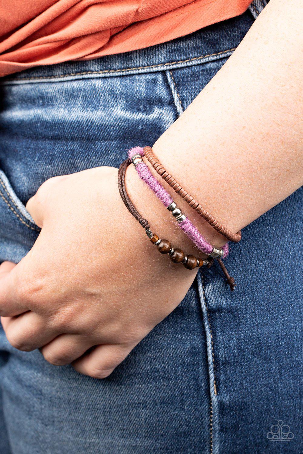 Totally Tiki Purple Urban Knot Bracelet - Paparazzi Accessories-CarasShop.com - $5 Jewelry by Cara Jewels