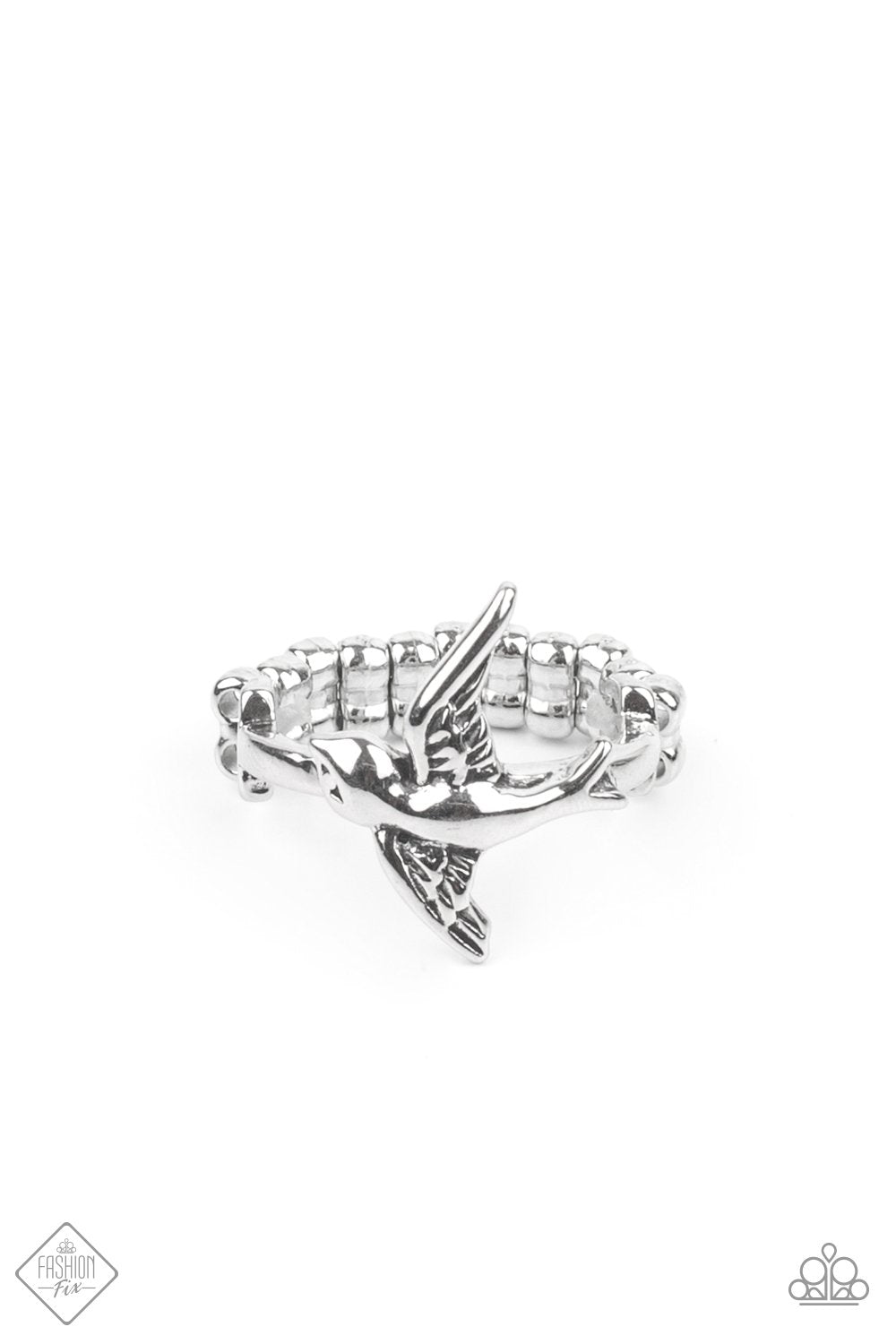 Totally TWEET-terpated Silver Bird Ring - Paparazzi Accessories- lightbox - CarasShop.com - $5 Jewelry by Cara Jewels