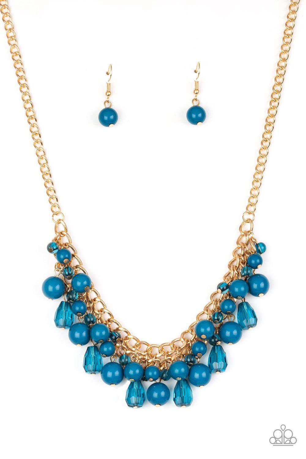Tour de Trendsetter Blue and Gold Necklace - Paparazzi Accessories - lightbox -CarasShop.com - $5 Jewelry by Cara Jewels