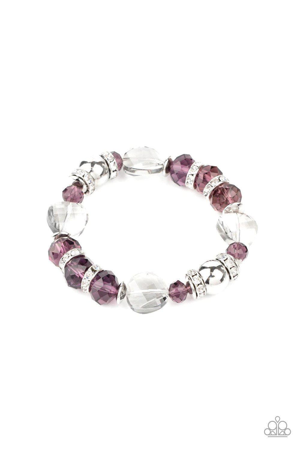 Treat Yourself Purple &amp; White Bracelet - Paparazzi Accessories- lightbox - CarasShop.com - $5 Jewelry by Cara Jewels