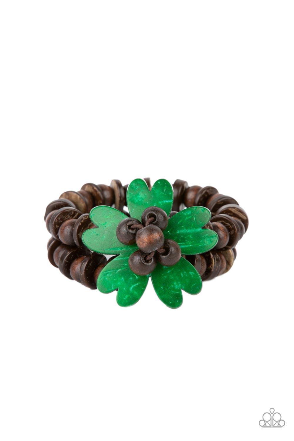 Tropical Flavor Green Wood Bracelet - Paparazzi Accessories